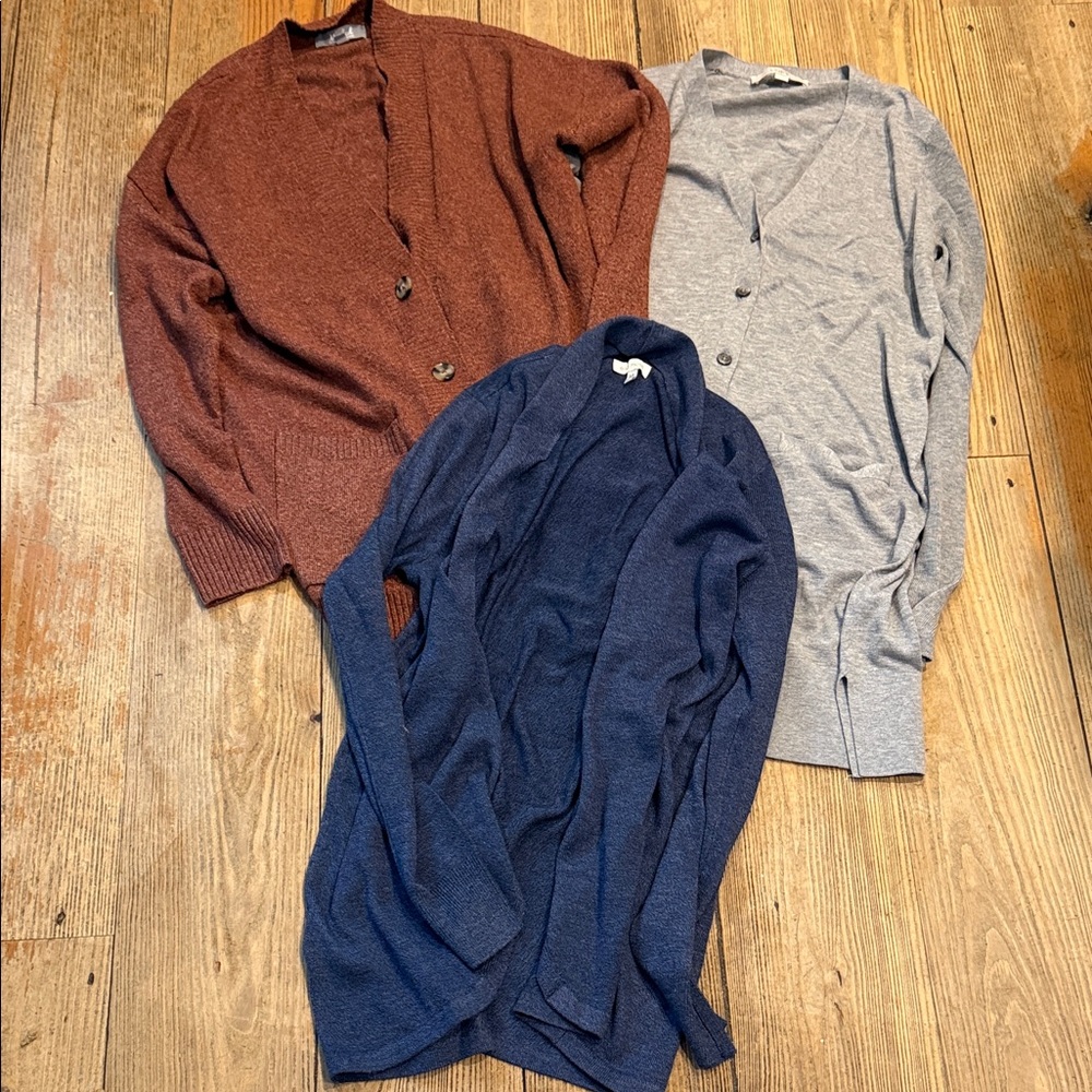 CARDIGAN SWEATER LOT x 3  - M 🩶🤎💙